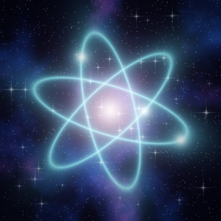 Glowing quantum atom